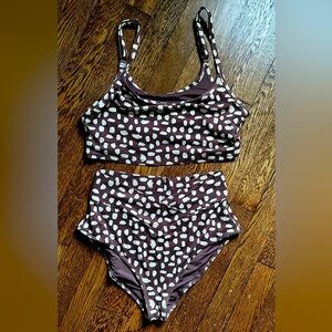 Aerie Brown and Cream Bikini Set